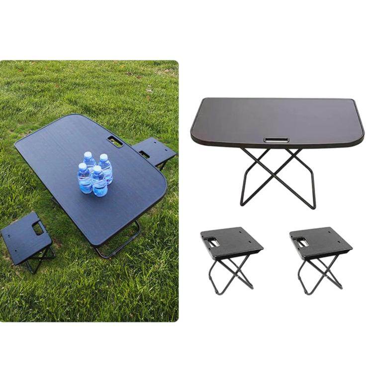 

For Tesla Model Y 2021-2025 Trunk Small Table Board Foldable Portable Car Camping Tabletop, Spec: Table+2 Chairs