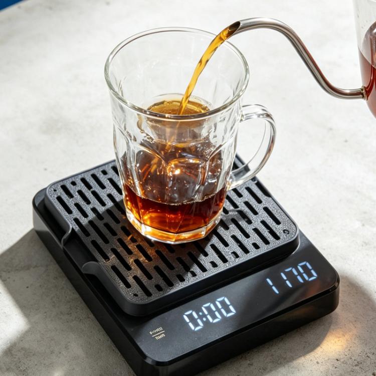 Self-Draining Espresso Scale Drip Tray 3D-Printed PLA Sloped Coffee Scale Protector(Black)