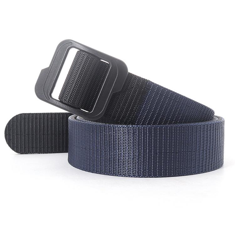 

Men Web Thickened Double-Sided Canvas Belts With Plastic Buckle, Length: 110cm(Blue)