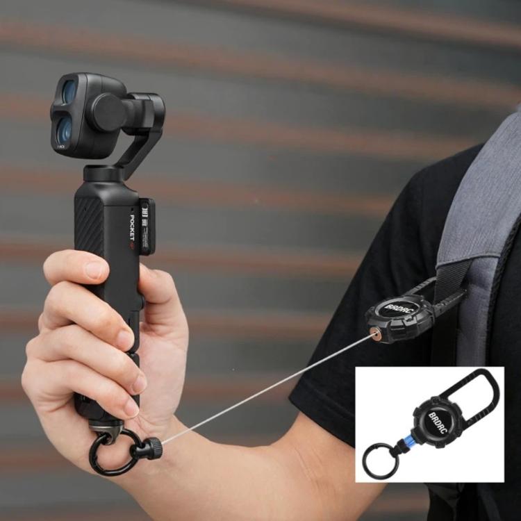 

For DJI Osmo Packet 4 / 3 BRDRC Magnetic Telescopic Backpack Hook Anti-Loss Rope(Black)