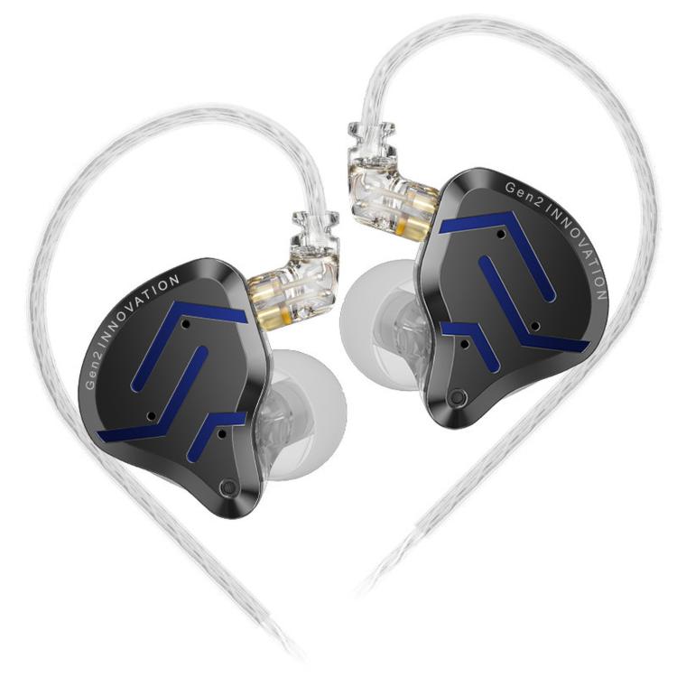 KZ-ZSN PRO 2 Hybrid Dynamic + Balanced Armature In-Ear 1.2m Wired Earphones Stage Vocals Music Gaming Hi-Fi Earbuds, Color: Blue Black Standard