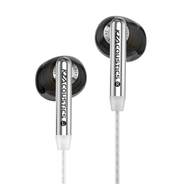 KZ-Duet Quad-core Dual Dynamic Driver 1.2m Wired Earphones, Color: Black Standard 3.5mm