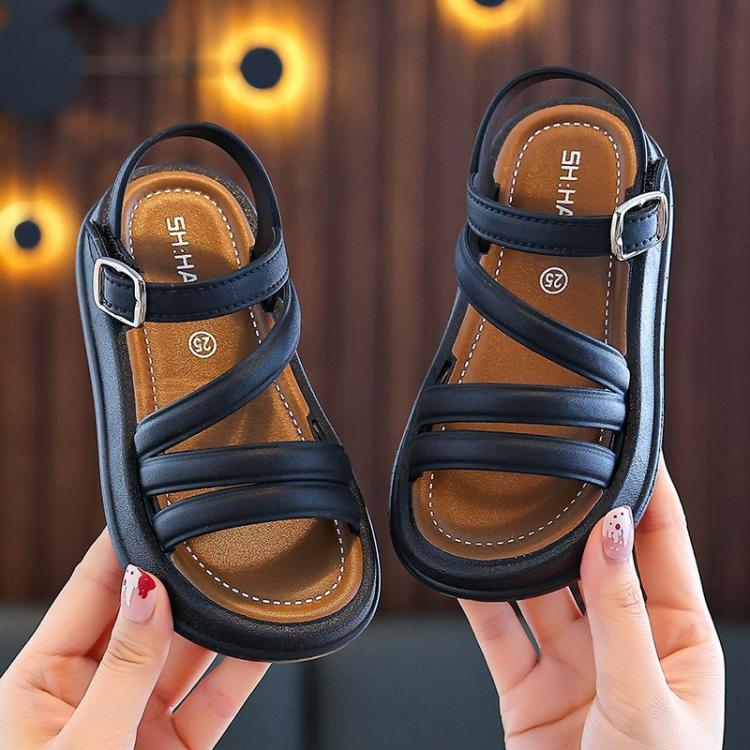 

Open-Toe Elegant Sandals For Girls Cute Summer Sandals For Students, Size: 21 Inner Length 13.5cm(Black)