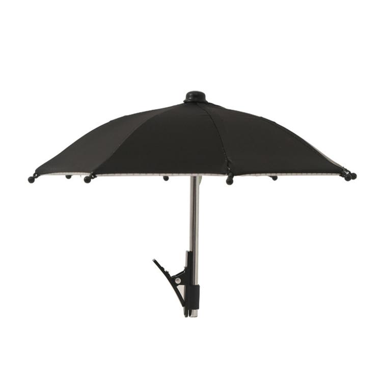 Phone Mini Umbrella Sun Shade With Clip Anti-Reflection Cell Phone Parasol(Black With Clamp)