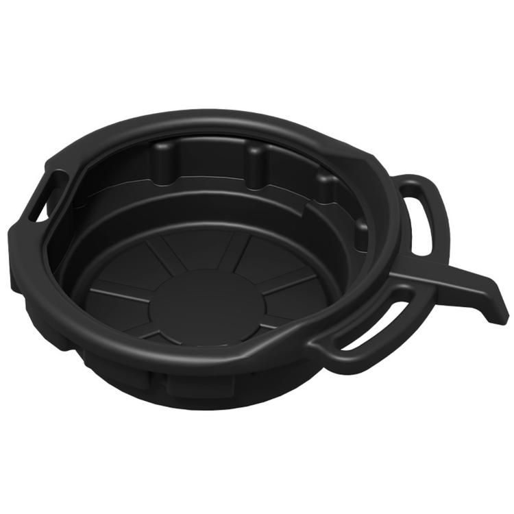 10L Plastic Oil Drain Pan With Handles and Pour Spout Heavy Duty Fluid Change Tray Basin