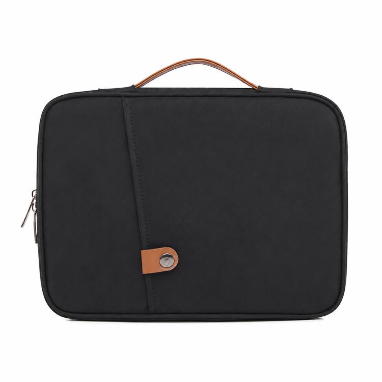 180 Degree Open Tablet Sleeve Bag With Front Pocket Handheld Carrying Case, Size: 13.3/14 inch(Black)
