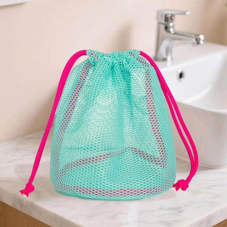 Mesh Drawstring Bag Breathable Travel Toiletry Pouch Beach Toy Bag For Kids Swim(Blue) — купить у Sunsky-online WW