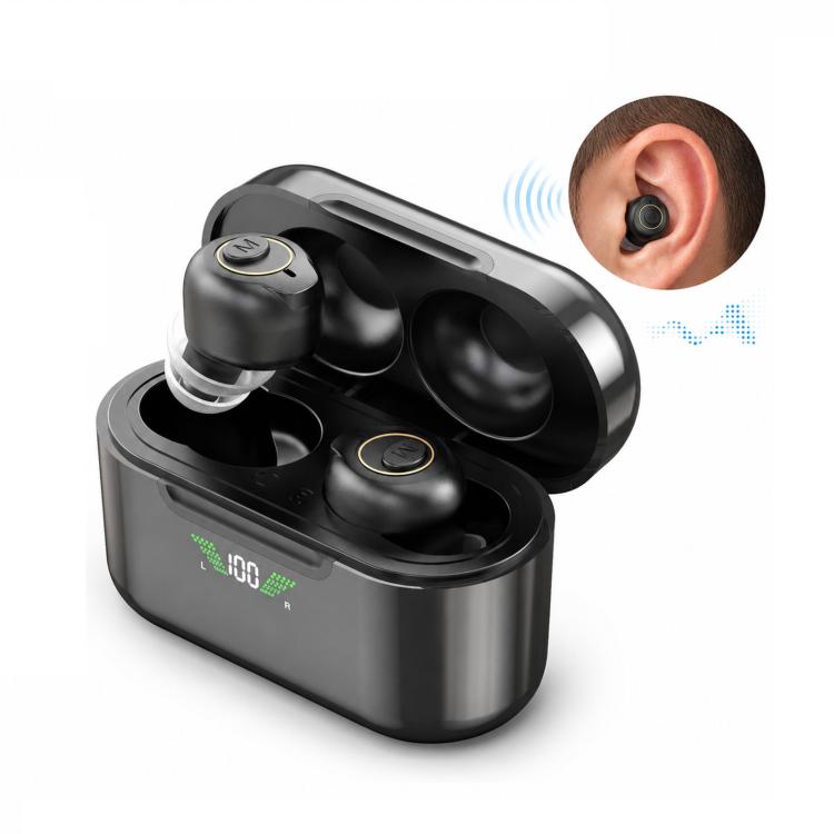 Goodmi Bluetooth Hearing Aids for Seniors App & Button Controlled Sound Amplifier with LED Display(Black)
