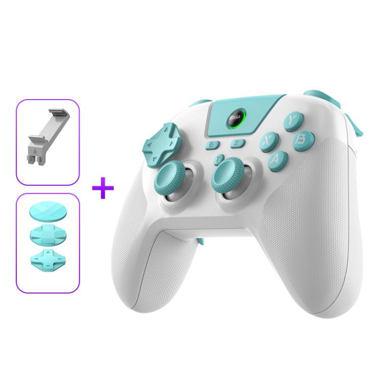 BSP G3 Tri-Mode Game Controller With Carbon Joysticks Macro Keys For PC / Switch / PS4 / iOS & Android With Stand White