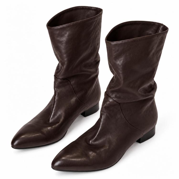 Versatile Vintage-Inspired Women Riding Boots With Pointed Toe, Color: Brown(35)