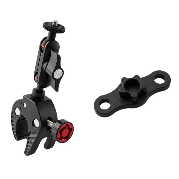Shockproof Anti-Theft Motorcycle Camera Mount 1/4 Screw Head 360-Degree Rotatable Riding Bracket(Black)