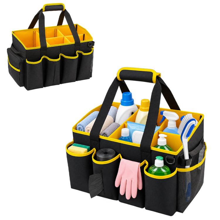 Cleaning Supplies Storage Bag Housekeeping and Cleaning Portable Tool Organizer Bag(Black)