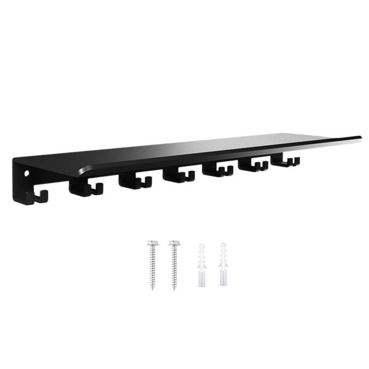 Wall Mounted Gym Equipment Storage Rack Floating Shelf Organizer(Black)