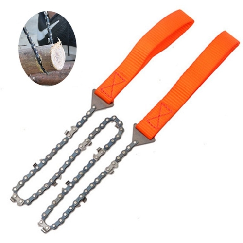 

Outdoor Portable Hand-held Wire Saw Field Survival Manganese Steel Chain Saw Multifunctional Logging Saw(11 Teeth Orange)
