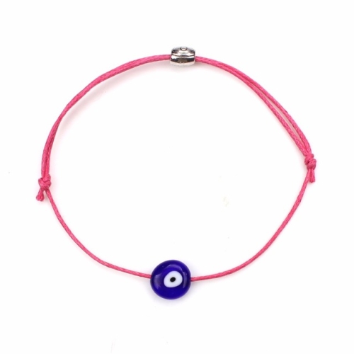 

Lucky Evil Eye Bracelets For Women 6 Colors Handmade Braided Rope Lucky Jewelry Red Bracelet Female(Pink)