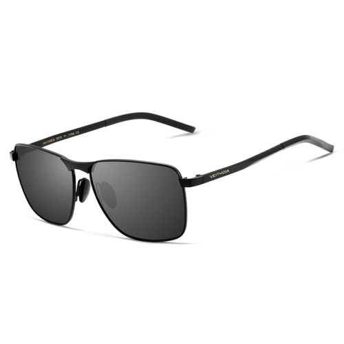 

Vintage Square Sunglasses Male UV400 Polarized Lens Sun Glasses(Black)