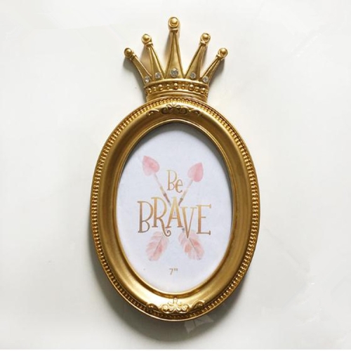 Luxury Baroque Style Gold Crown Creative Desktop Picture Photo Frame,6 Inch 