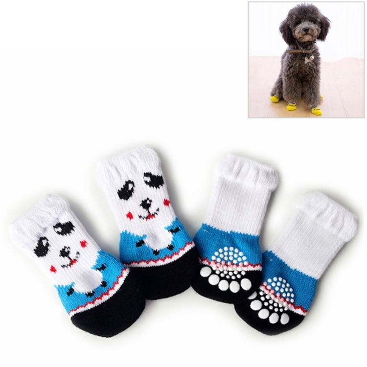 

2 Pairs Cute Puppy Dogs Pet Knitted Anti-slip Socks, Size:S (Panda)