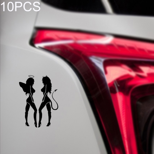 Angel and Devil Hot Girls Car Styling car bumper sticker decal 6" x 5" 