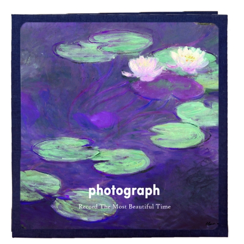 Art Retro DIY Pasted Film Photo Album Family Couple Commemorative Large-Capacity Album, Colour:16 inch Water Lily(60 White Card Inner Pages)