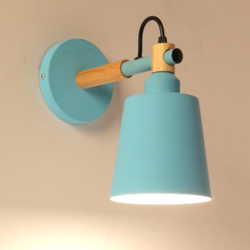 

Staircase Aisle Bedside Bedroom Wall Lamp Creative Simple Background Restaurant Oblique Barrel Light, AC 220V(Blue)