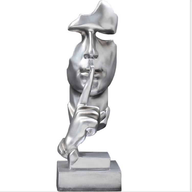 

Silence is the Resin Ornament of Golden Abstract Characters(Silver)