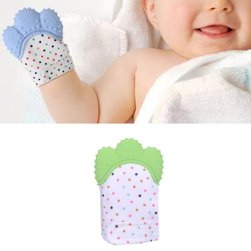 Safety Baby Silicone Mitts Teething Mitten Glove Sound Teether wrapper gloves 