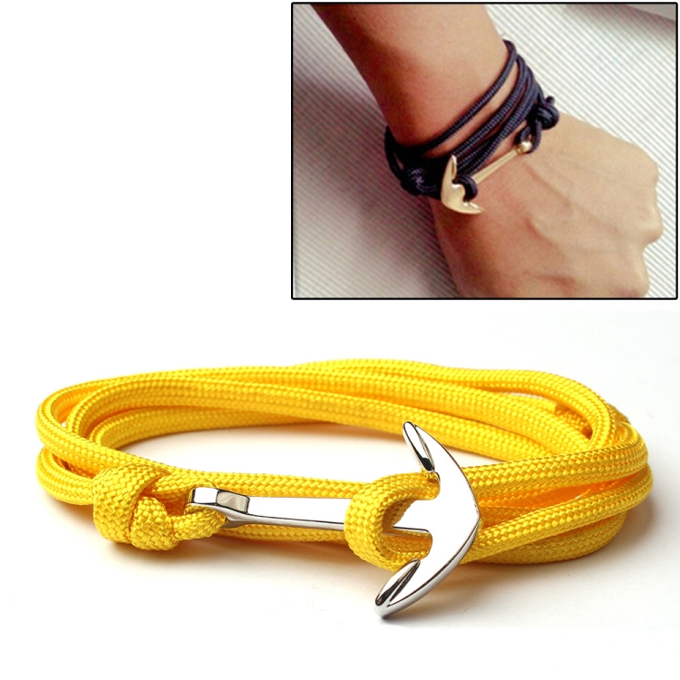 

Alloy Anchor Charm Multilayer Leather Friendship Bracelets (Yellow)
