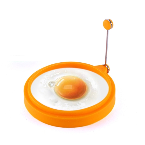 Bricolage petit déjeuner rond anneau en silicone oeuf moule oeuf au plat  crêpe anneau antiadhésif cuisine cuisson moule (orange)