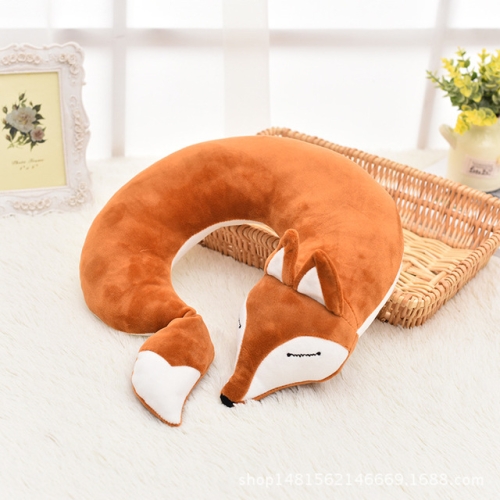 Lovely Fox Animal Cotton Peluche Collo a forma di U cuscino per auto da  viaggio viaggio