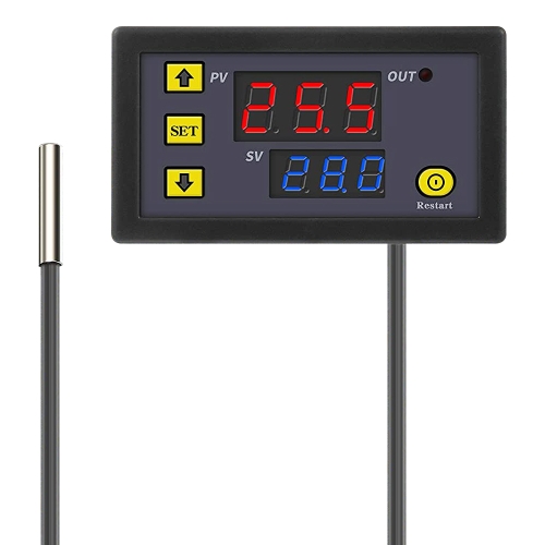Thermostat de commutateur d'affichage numérique intelligent de micro-ordinateur de haute précision, style: alimentation 12V (affichage rouge et bleu)