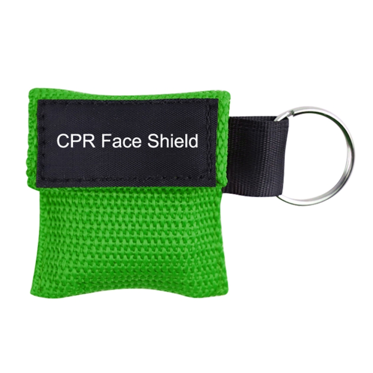 

CPR Emergency Face Shield Mask Key Ring Breathing Mask(Green)