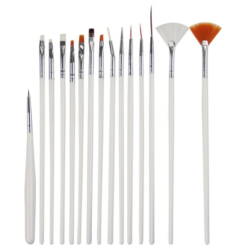 15 PCS / Set Nail Art Tools Pinsel für Maniküre Strass Steine ​​Nägel Dekorationen Nagel Nrush Kit Malen Fingernagel Tool Pen Kit