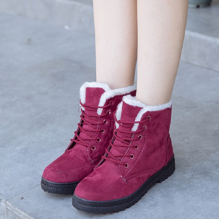 SUNSKY - Zapatos de algodón para mujer más botas de nieve de terciopelo,  tamaño: 41 (vino tinto)