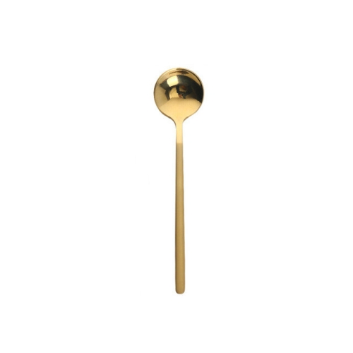 

Mini Accessories Coffee Spoon Kitchen Dessertspoon Dining Round Shape Coffee Stainless Steel Home, Size:13cm(Golden)