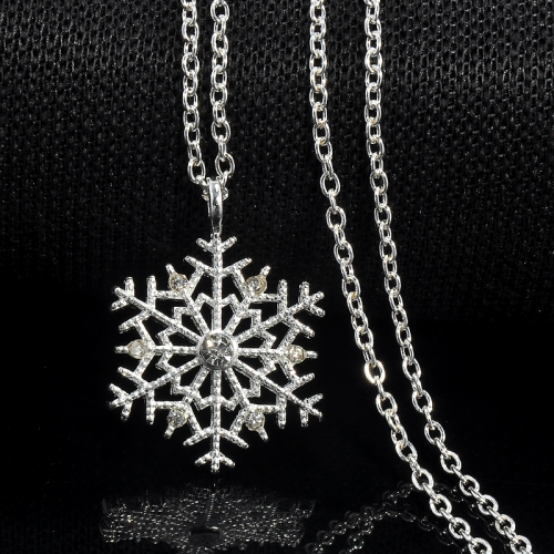 Snowflake Zircon Flower Christmas Necklaces