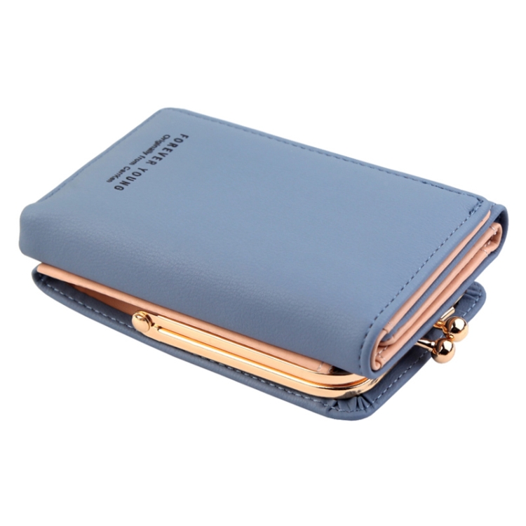 

Short Wllet Lady Small Wallet Multi-Card Three Fold(Blue)