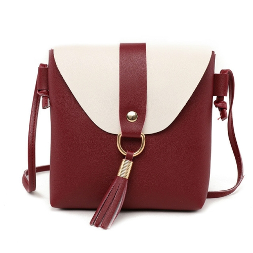 Crossbody Bags for Women Leather Cross Body Purses Cute Design Handbags  Shoulder Bag Medium Size, Wine Red 