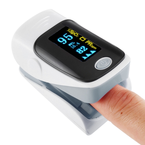Monitor dell'ossigeno nel sangue del pulsossimetro da dito di precisione AB-80 (grigio)