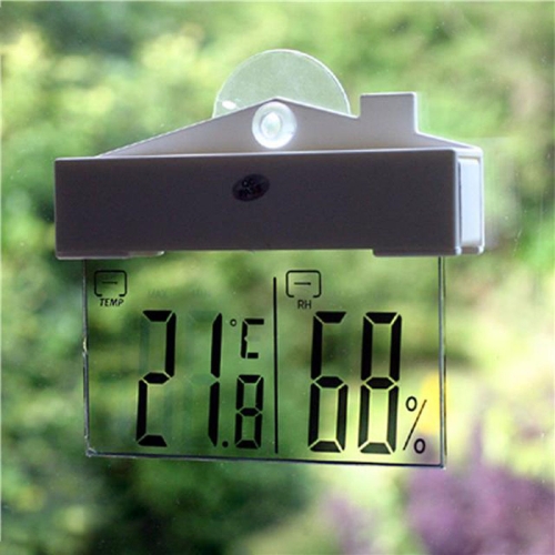 Termometro per esterno da interno con ventosa per stazione meteorologica  digitale Termometro per finestra con display LCD di grandi dimensioni