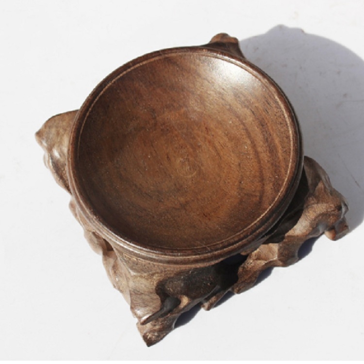 

Crystal Ball Wenwan Wooden Base Ornaments, Specification:Black Elm 2.5×2.5cm