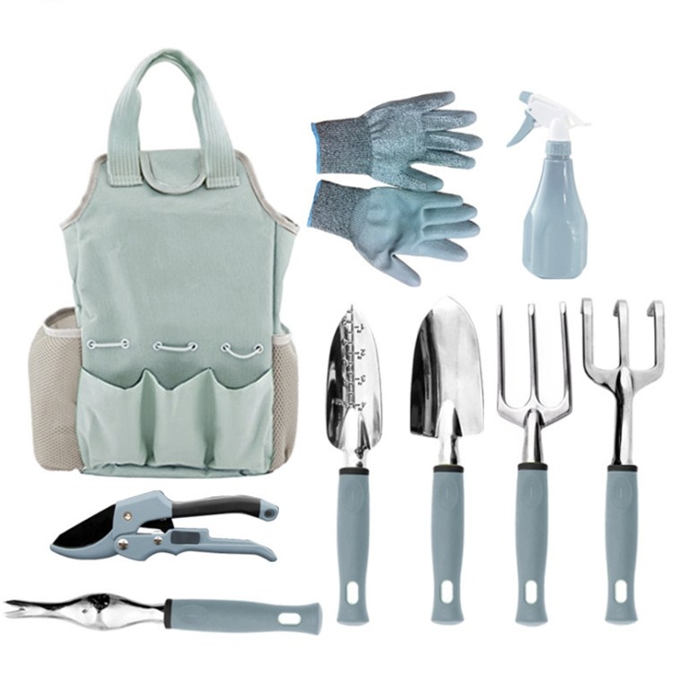 The Ultimate Professional 9 In 1 Garden Tool Set with ergonomic shovels and durable gardening tools provides complete control for users to create their ideal outdoor space.