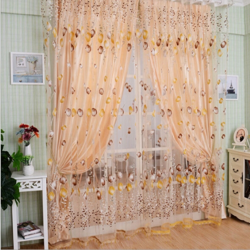 Window Curtain Voile Tulle For Bedroom Living Room Balcony Printed Tulip Pattern 