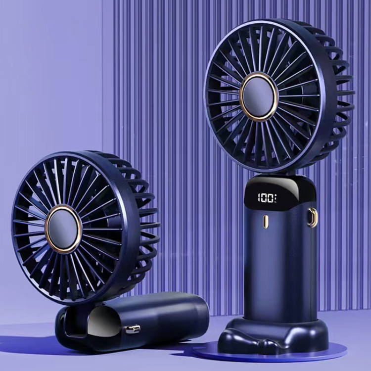 

1500mAh USB Handheld Digital Display Folding Aromatherapy Fan (Blue)