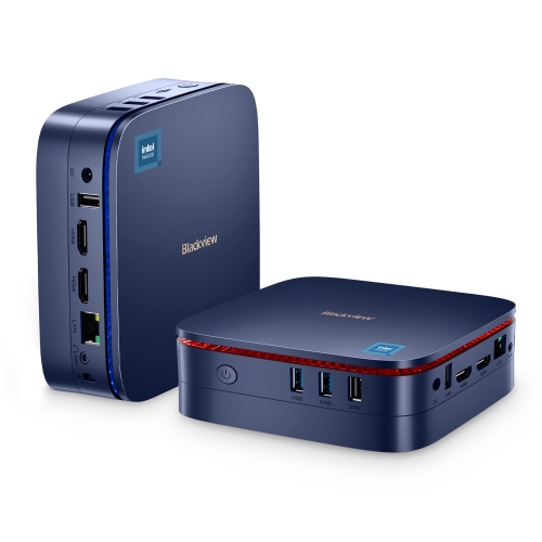 

[HK Warehouse] Blackview MP60 Mini PC, 8GB+256GB, Windows 11 Pro Intel Jasper Lake N5095 up to 2.9GHz , EU Plug(Blue)