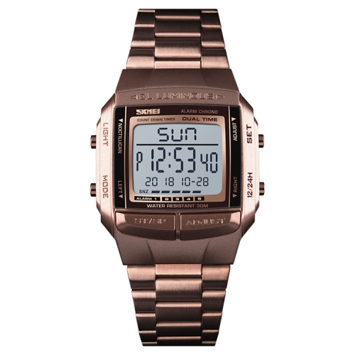 

SKMEI 1381 Multifunctional Men Outdoor Business Sport Noctilucent Waterproof Digital Wrist Watch(Coffee)