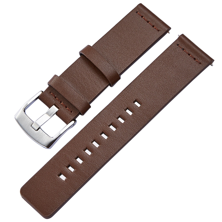

Smart Watch Silver Buckle Leather Watch Band for Apple Watch / Galaxy Gear S3 / Moto 360 2nd, Specification: 20mm(Brown)