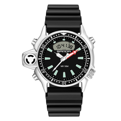 

SANDA 3008 Multifunctional Men Outdoor Sports Noctilucent 50m Waterproof Digital Wrist Watch (Black)