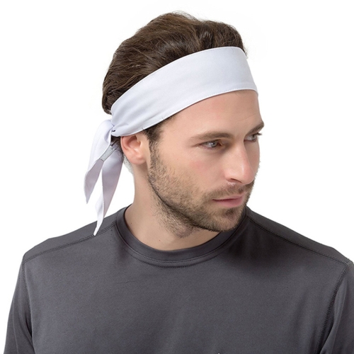 

Unisex Sweat Wicking Stretchy Exercise Yoga Gym Bandana Headband Sweatband Head Tie Scarf Wrap, Size: 1.2*0.06m (White)