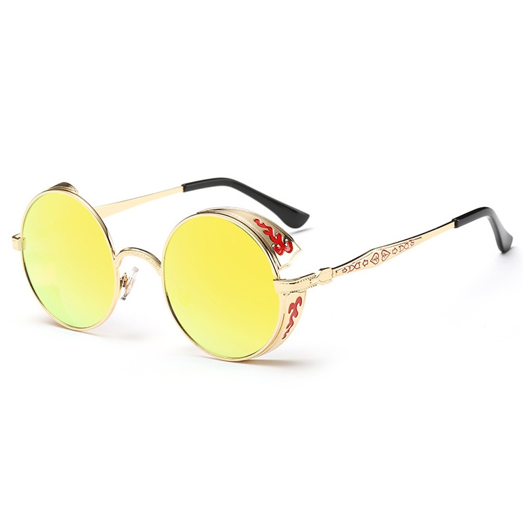 

Retro Carved Round Sunglasses